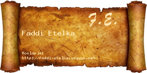 Faddi Etelka névjegykártya